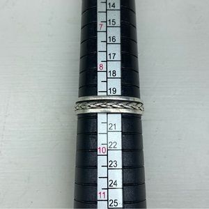 Sterling Silver Solid And Braided Wire / Rope Ring Size 9